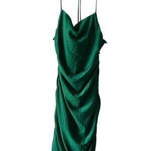 Green open criss cross dress